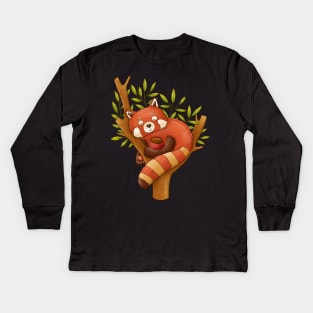 Red Panda Kids Long Sleeve T-Shirt